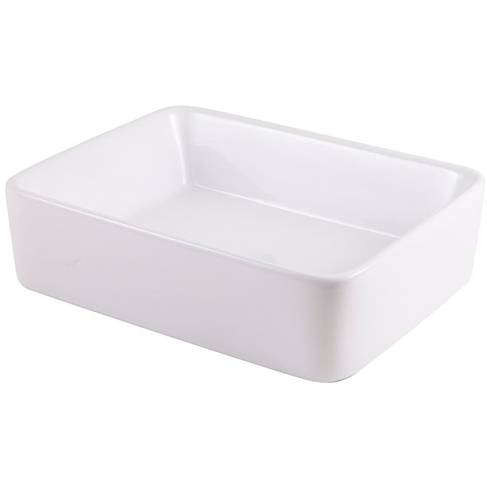 Lavoar pe blat GOODHOME Surma, ceramica, 48 x 38 cm, alb lucios