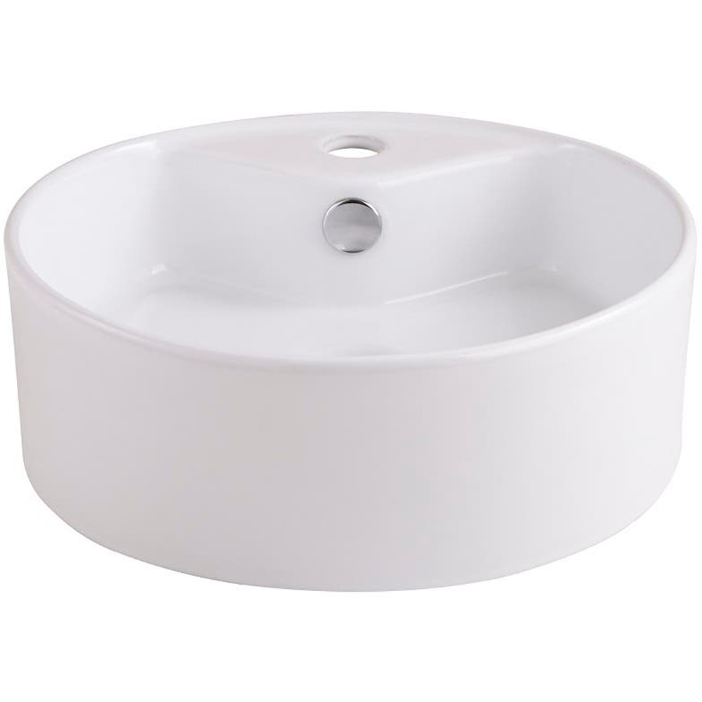 Lavoar pe blat GOODHOME Vorma, ceramica, 38.4 cm, alb lucios