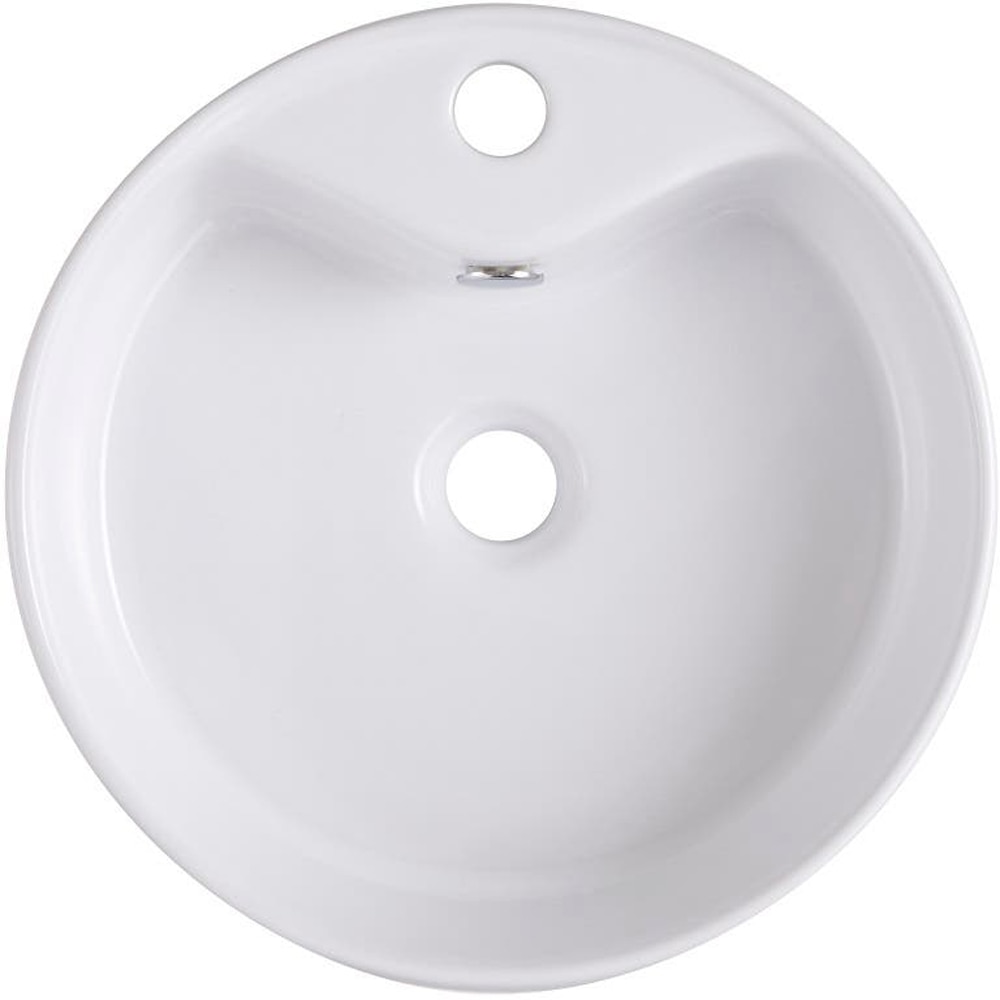 Lavoar pe blat GOODHOME Vorma, ceramica, 38.4 cm, alb lucios