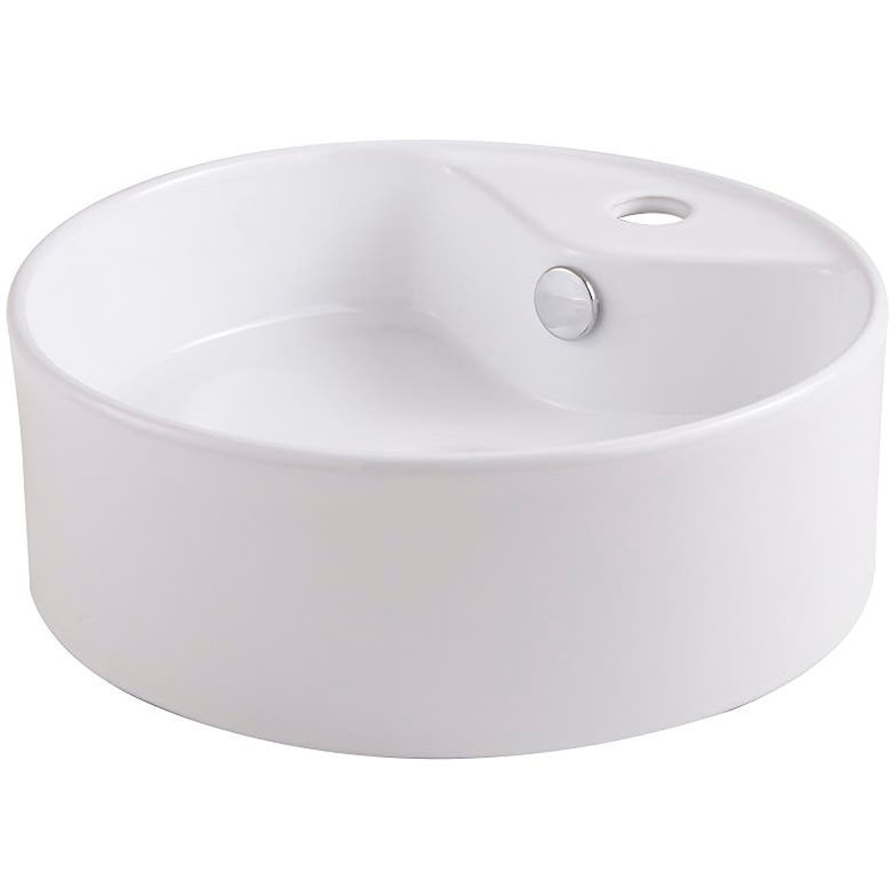 Lavoar pe blat GOODHOME Vorma, ceramica, 38.4 cm, alb lucios