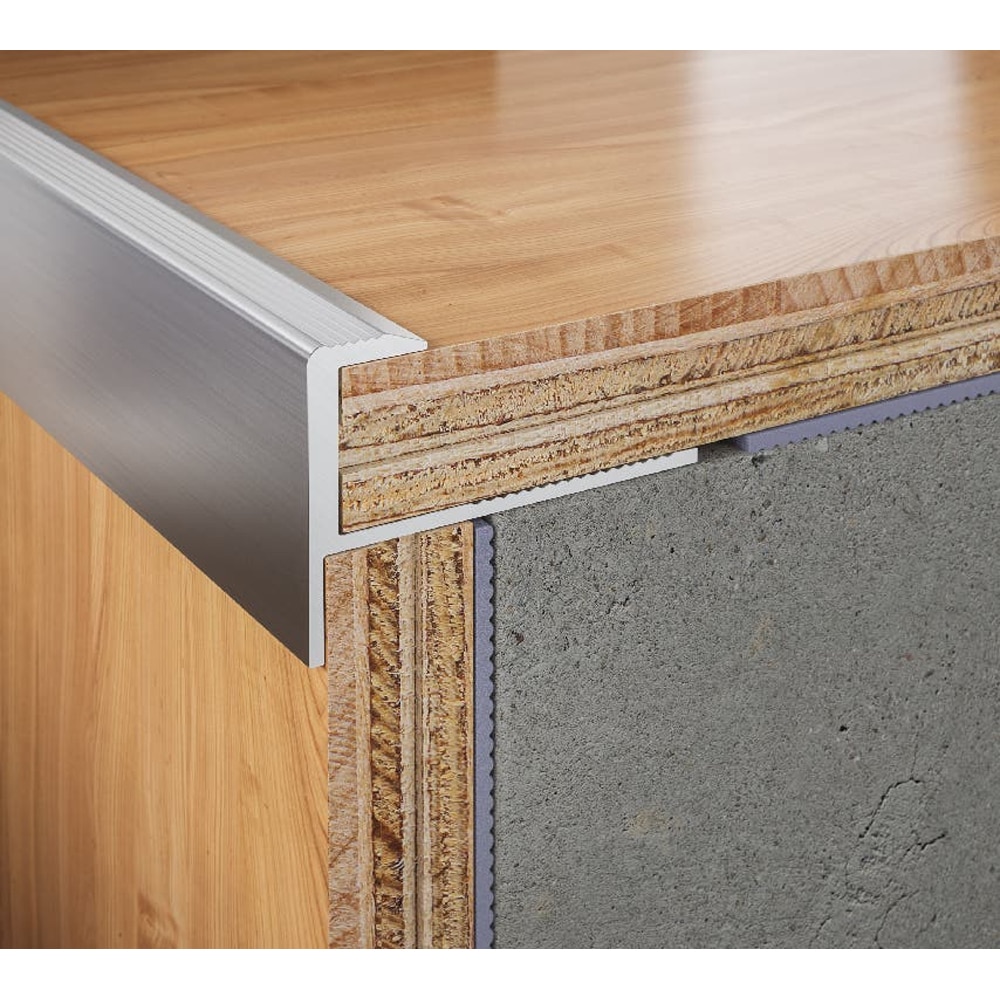 Profil treapta colt Diall, 10 x 2500 mm, aluminiu brut