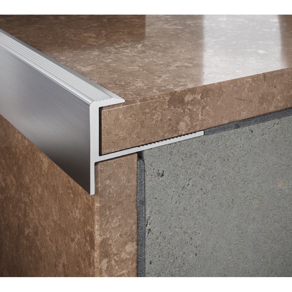 Profil treapta colt Diall, 10 x 2500 mm, aluminiu brut