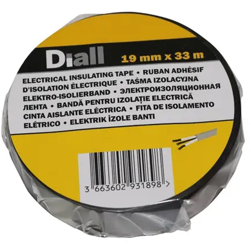 Banda izolatoare PVC DIALL 100592682, 19 mm x 33 m, negru