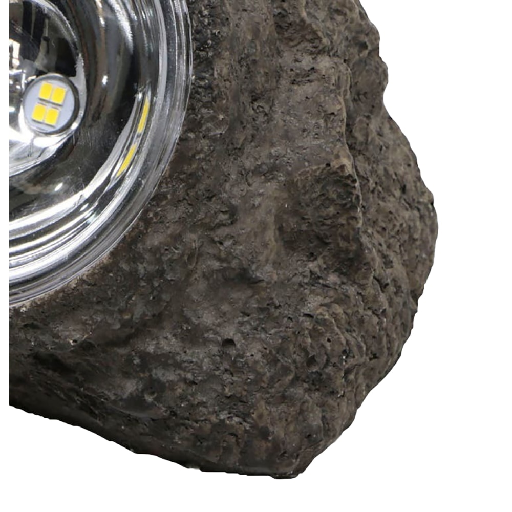 Lampa solara de exterior tip piatra, LED, 0.8 W, plastic, gri