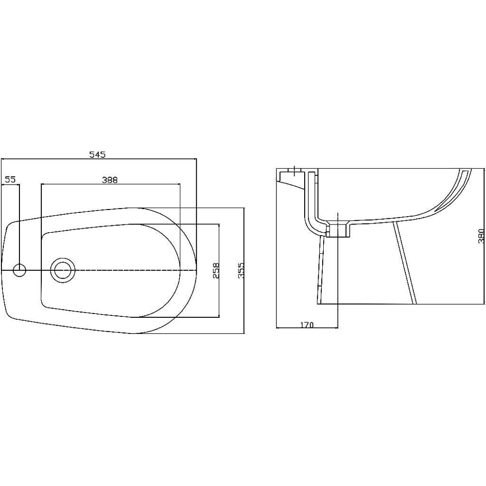 Bideu stativ GOODHOME Baciu, 35.5 x 54.5 x 38 cm, ceramica, alb
