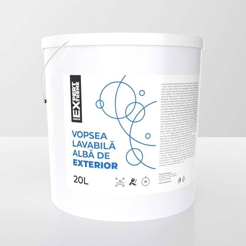 Vopsea lavabila Expert Extreme, alb, 20 L, Exterior