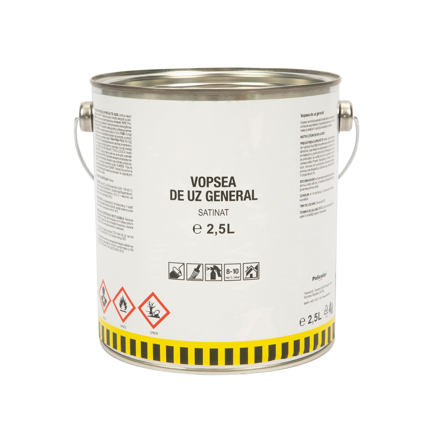 Vopsea de uz general, culoare maro, 2.5 L