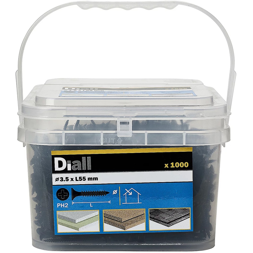 Surub gips-carton DIALL, 3.5 x 55mm, 1000 bucati