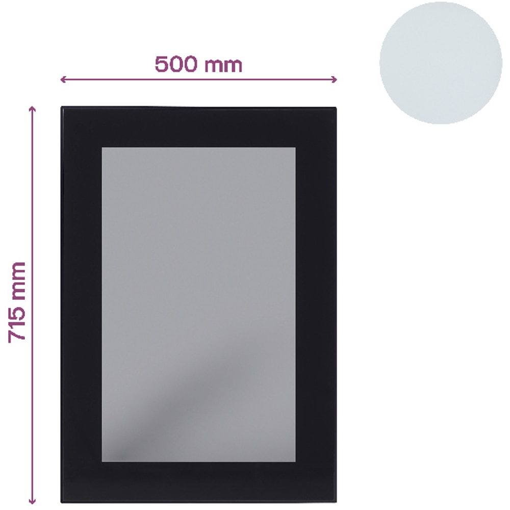 Front usa GOODHOME Winterana, MDF, sticla, 71.5x 49.7 x 2 cm, negru mat