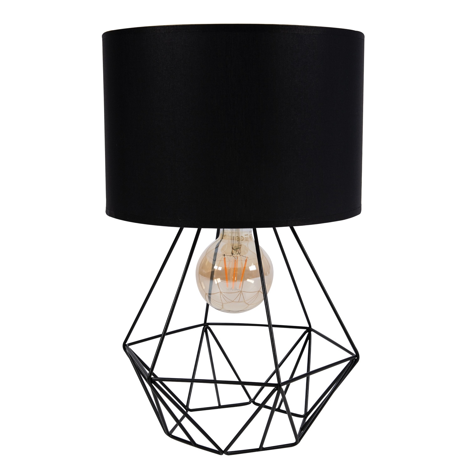 Veioza camera de zi, neagra, 1 bec incandescent, E27, 60 W  Basket