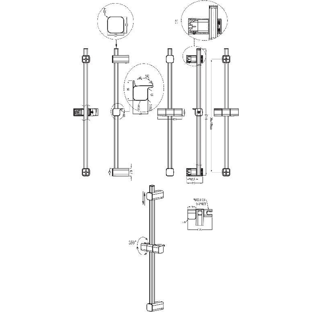 Bara dus GOODHOME Teesta, 65 cm, crom