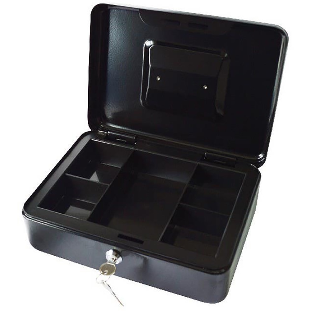 Cutie de valori SMITH AND LOCKE, inchidere cheie, 90 x 250 x 180 mm, negru