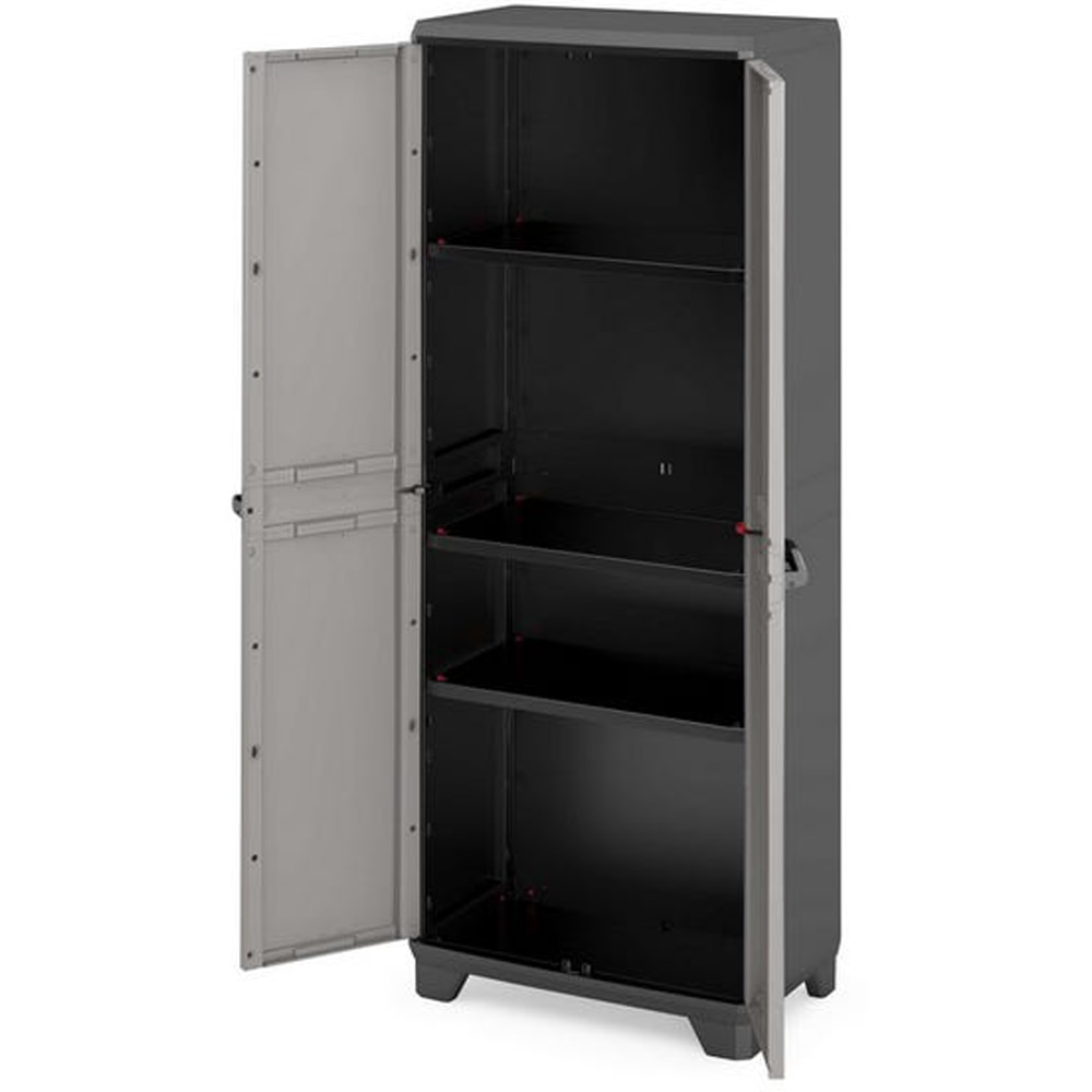 Dulap depozitare, plastic, 173x68x39 cm, gri inchis