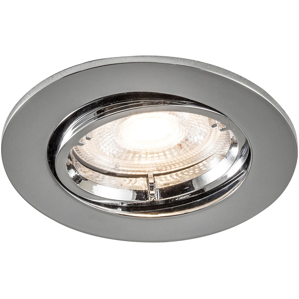 Spot LED integrat GOODHOME, GU10, 4.9W, 345 lm, 2700K, crom