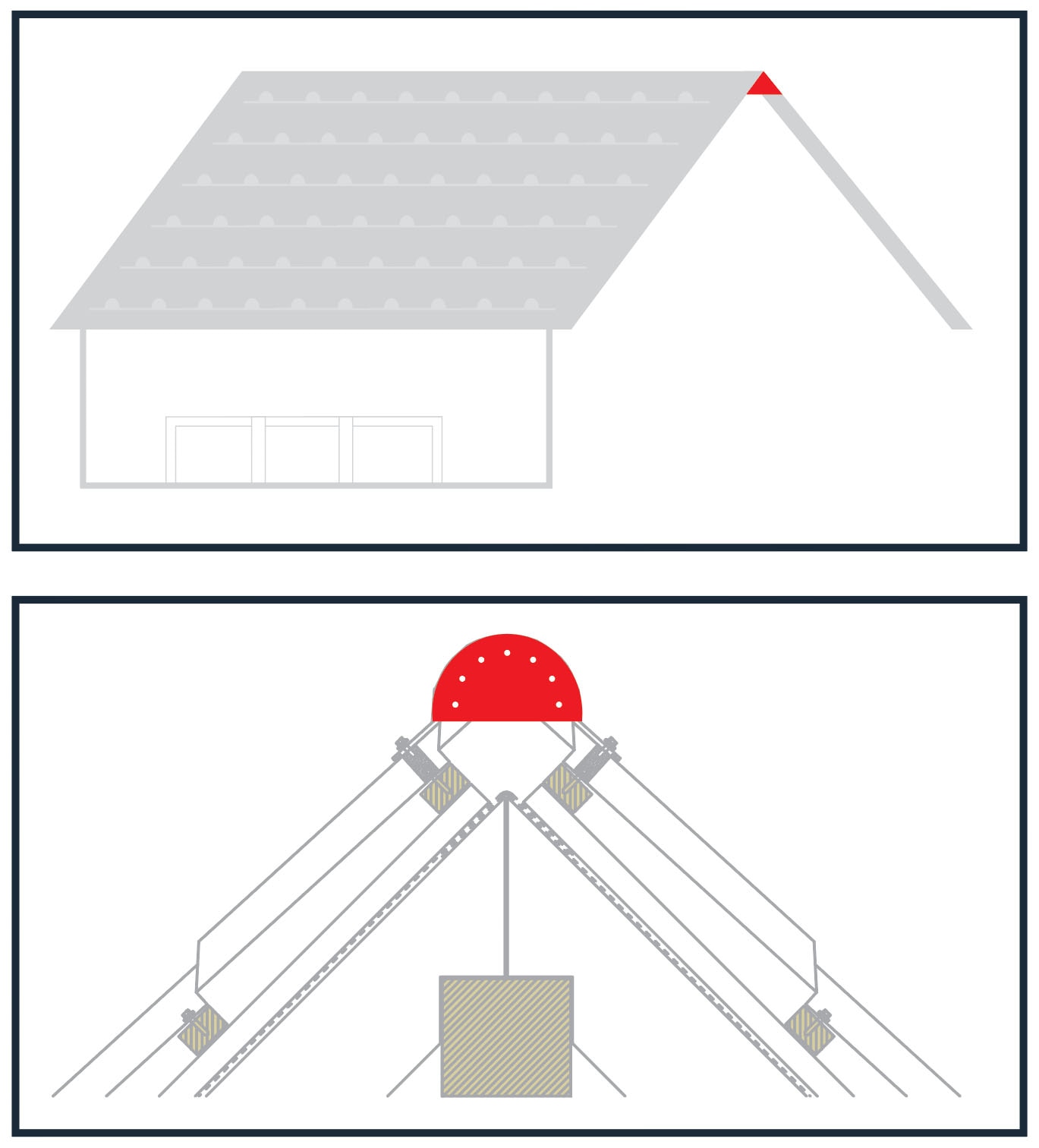 Capac coama acoperis Bravo, culoare rosu