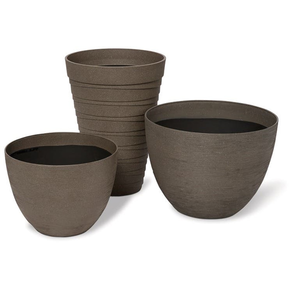 Ghiveci flori VERVE Blooma, plastic, D 40 cm, gri