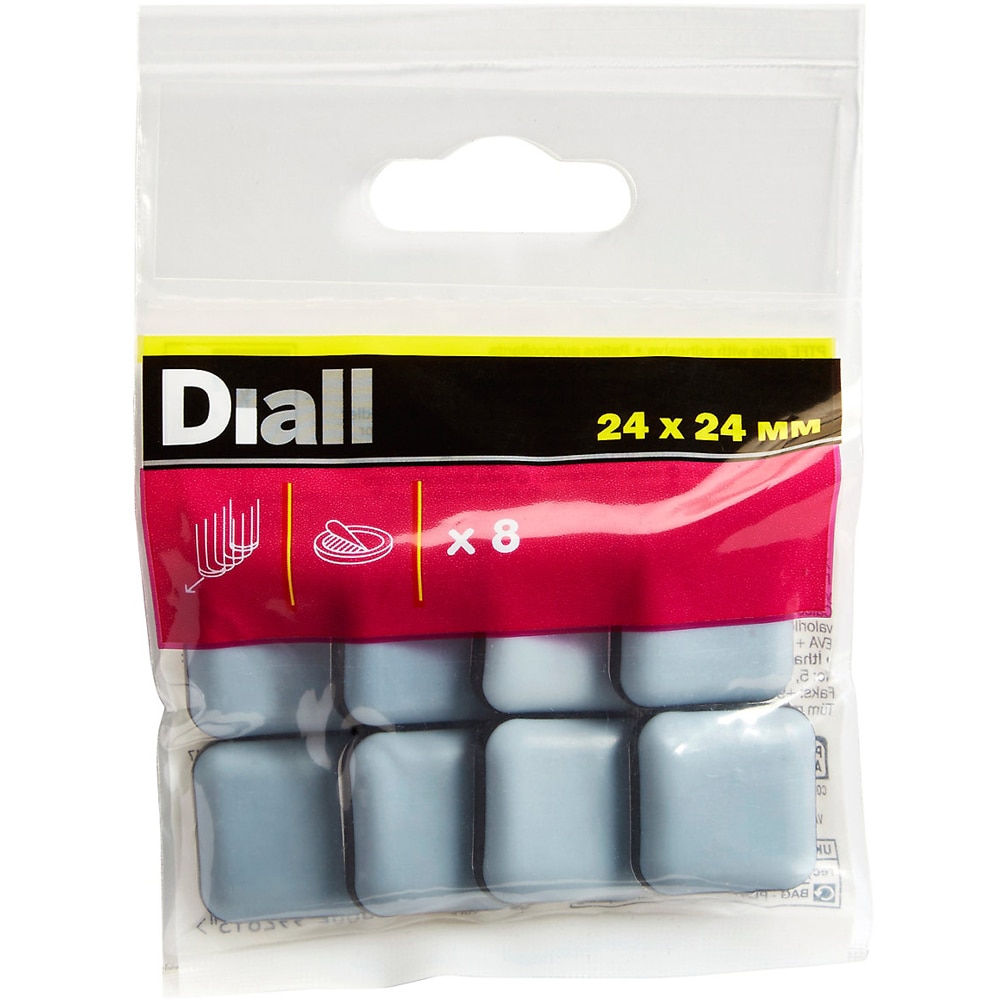 Set 8 protectii podea DIALL 100605050, 25 x 25 mm