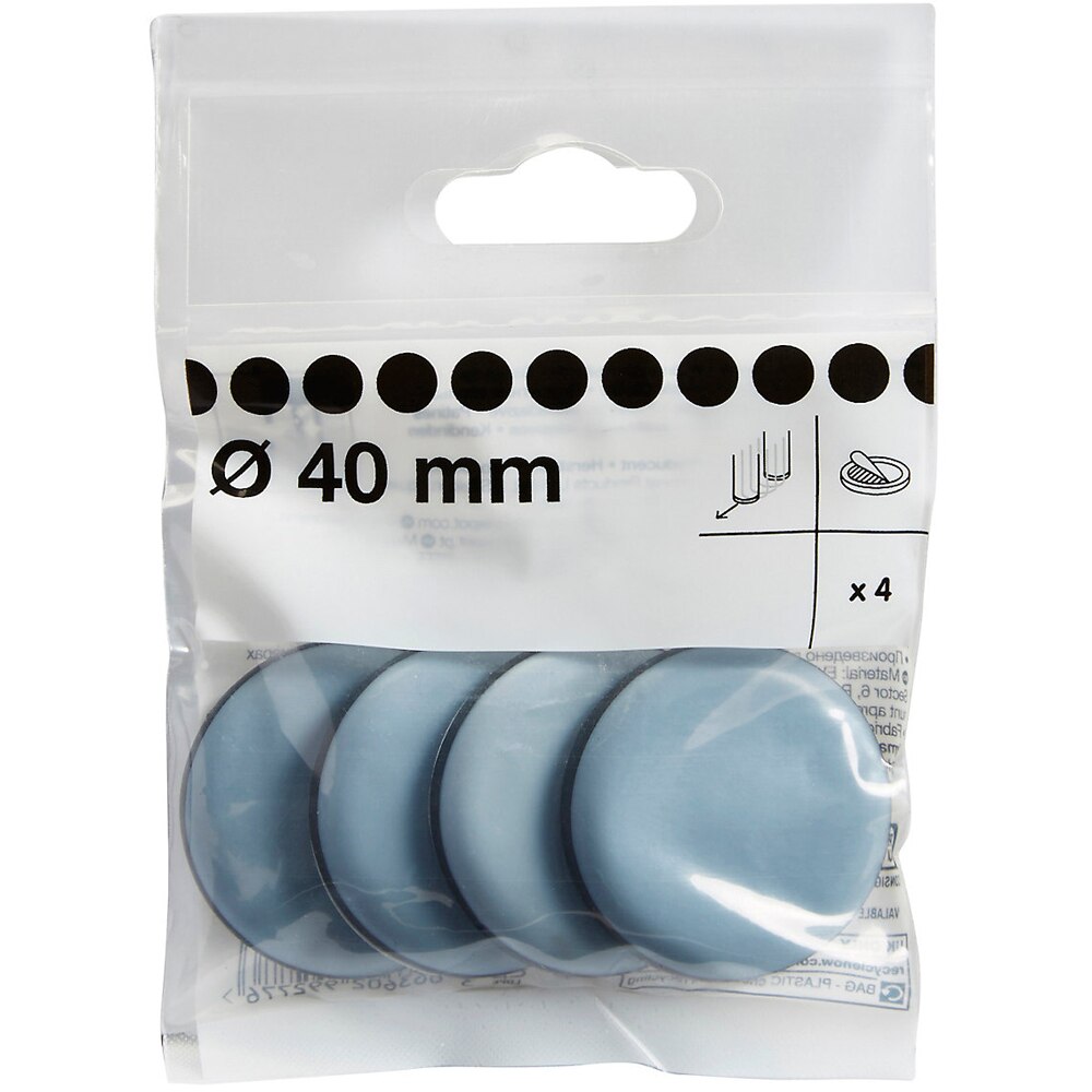 Set 4 protectii podea DIALL 100605057, 40 mm