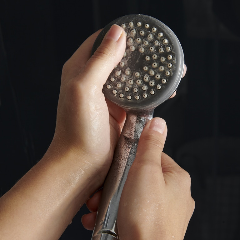 Cabina dus cu hidromasaj GoodHome Onega, semirotunda, 90 x 90 x 215 cm, sticla securizata, profil argintiu