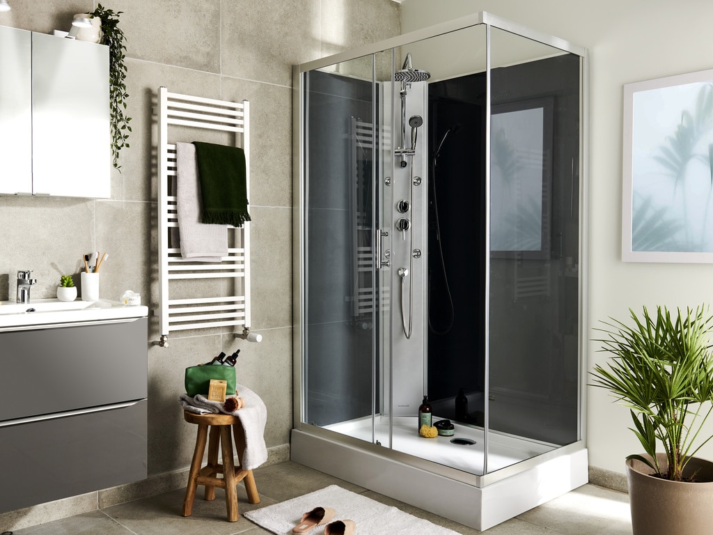 Cabina dus hidromasaj, dreptunghiulara, 80 x 120 x 225 cm • GoodHome Onega