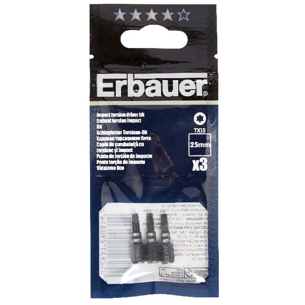 Set 3 biti impact ERBAUER, 25mm