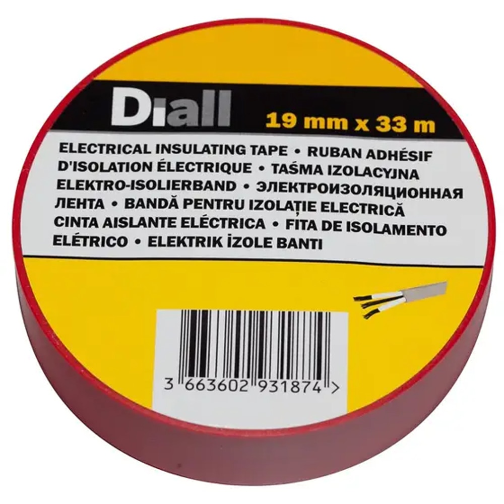 Banda izolatoare DIALL 100610881, 19 mm x 33 m, rosu