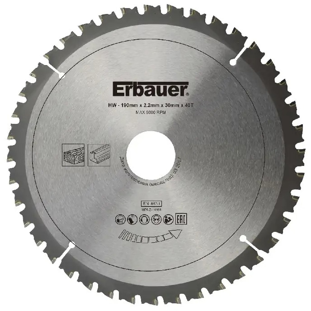 Disc circular multi Erbauer MD, 40T, 190 x 30/20/16 mm