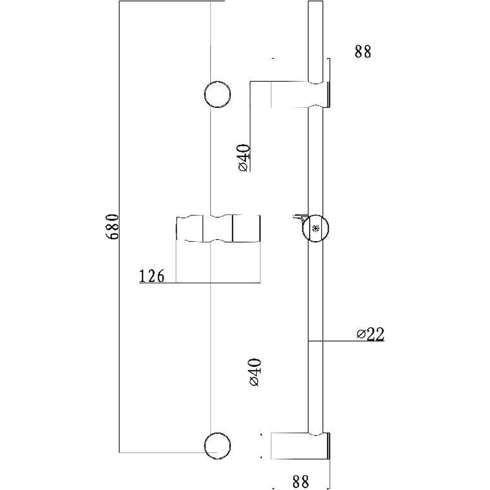 Bara pentru set de dus GOODHOME Cavally, 68 cm, crom
