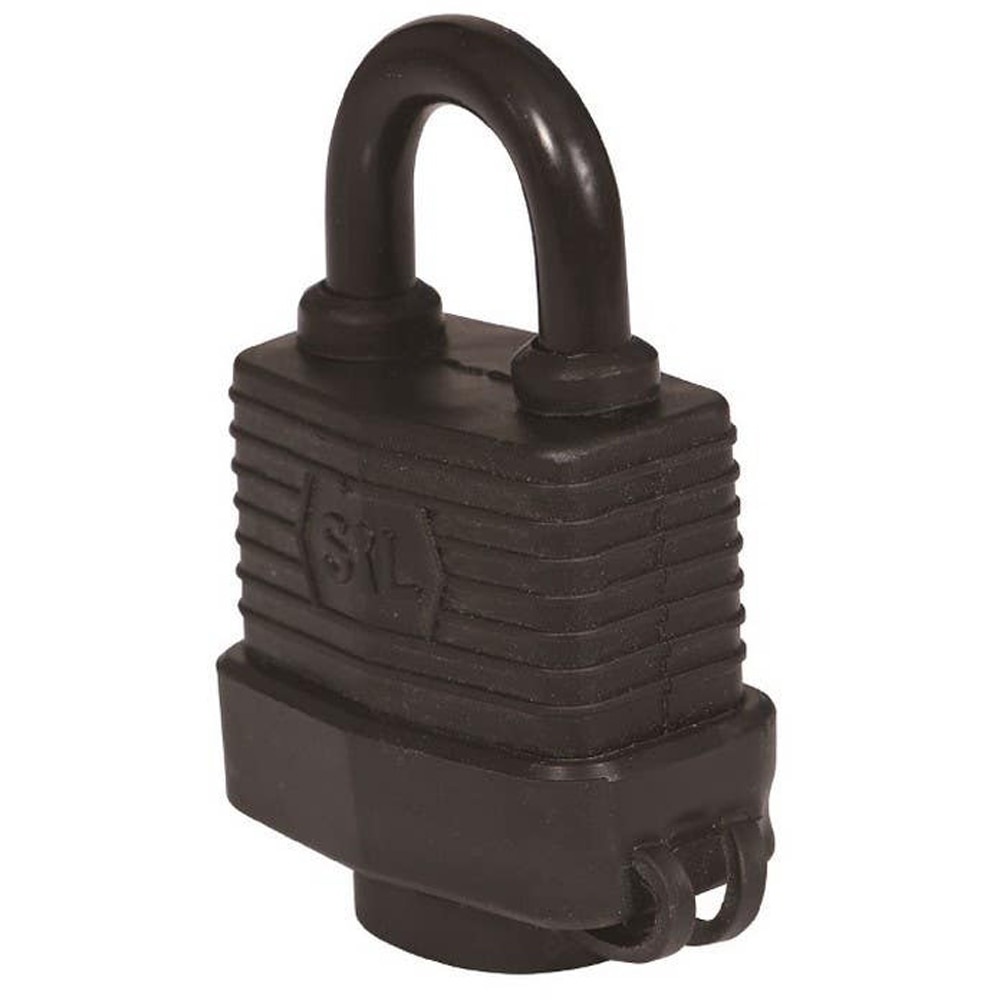 Lacat laminat SMITH AND LOCKE, otel, invelis PVC, 50mm, negru