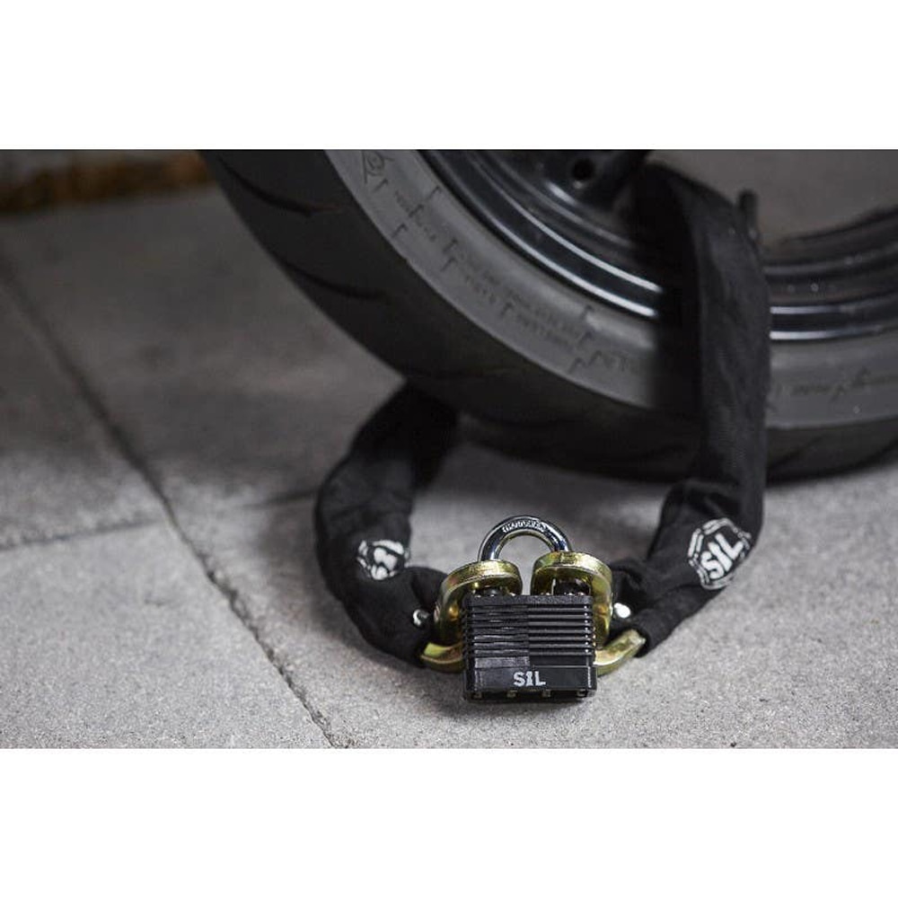 Lacat laminat SMITH AND LOCKE, otel, invelis PVC, 50mm, negru