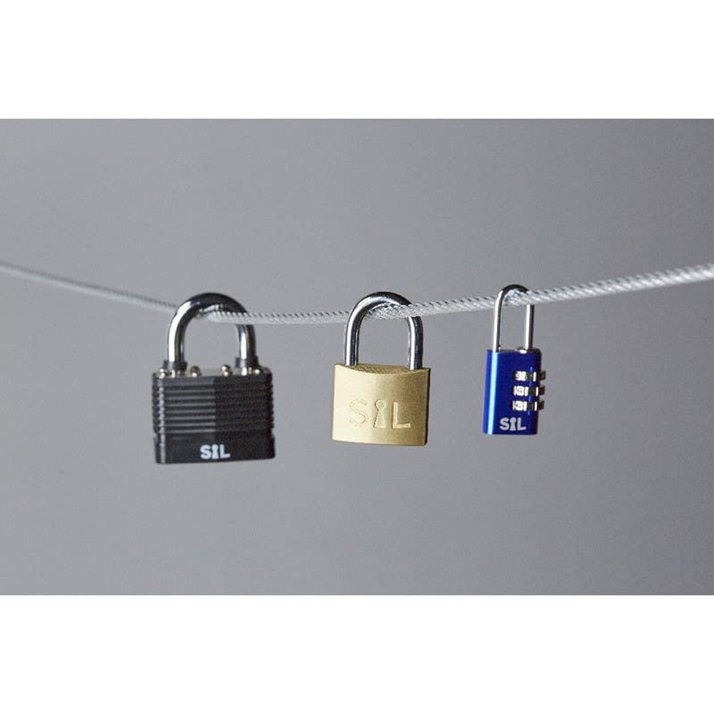 Lacat laminat SMITH AND LOCKE, otel, invelis PVC, 50mm, negru