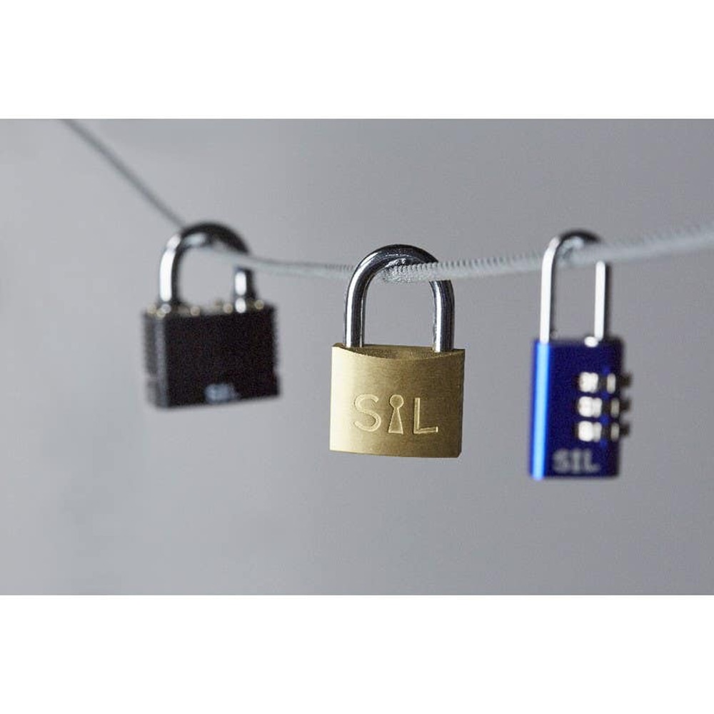 Lacat laminat SMITH AND LOCKE, otel, invelis PVC, 50mm, negru