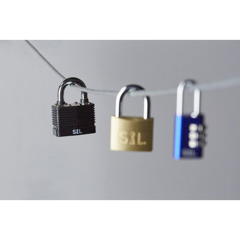 Lacat laminat SMITH AND LOCKE, otel, invelis PVC, 50mm, negru