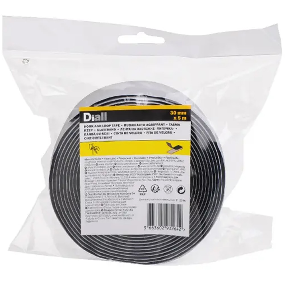 Banda scai DIALL 100614931, 30 mm x 5 m, negru