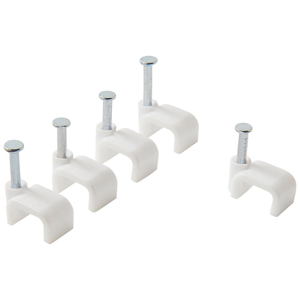 Clips cablu Diall XP, diametru 9 mm, alb, 25 buc