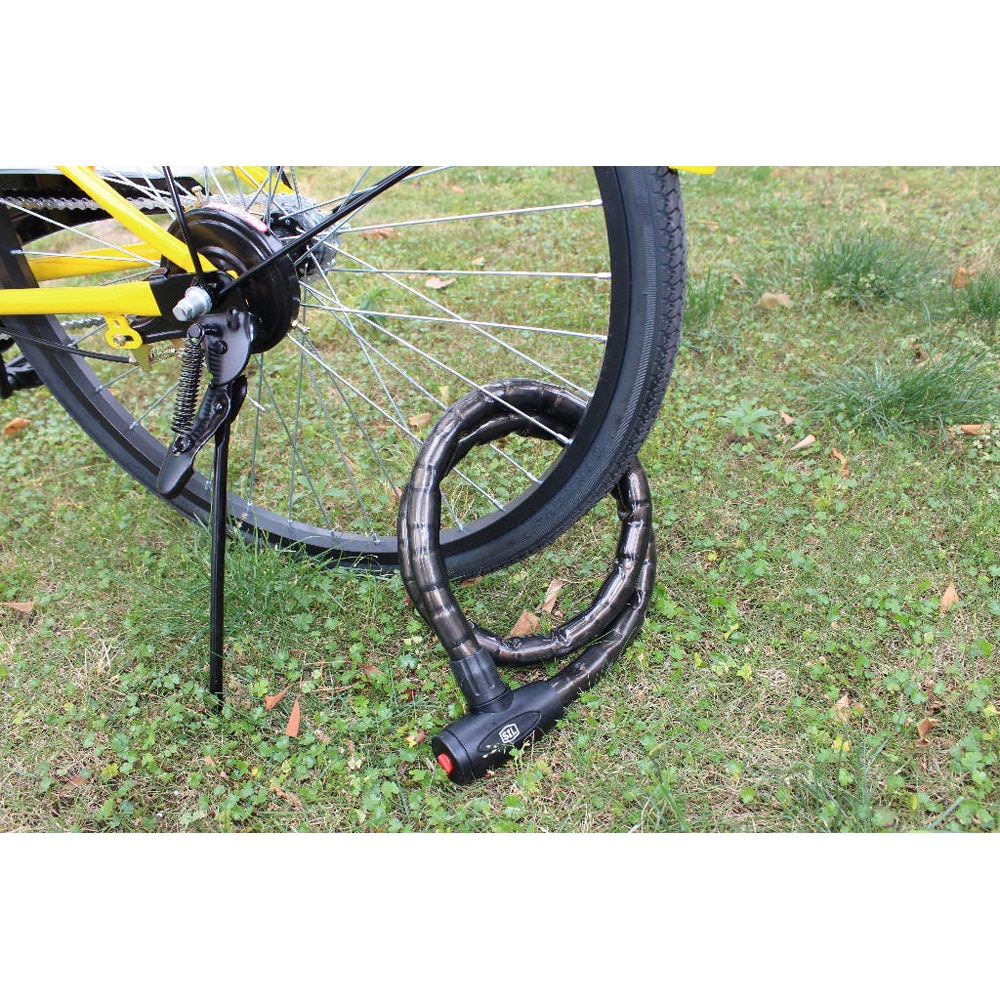 Antifurt otel bicicleta SMITH AND LOCKE, invelis PVC, 22 x 1200mm, negru