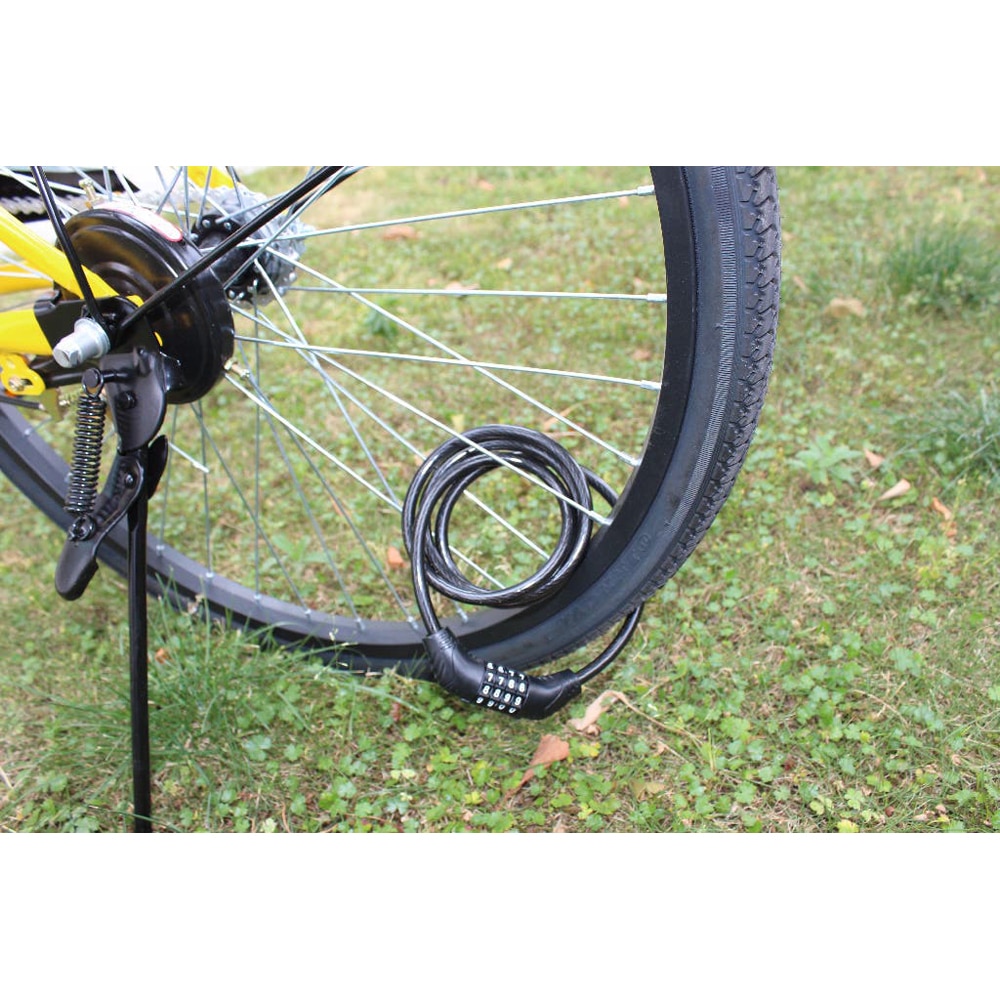 Antifurt otel bicicleta SMITH AND LOCKE, invelis PVC, 8 x 1200mm, cifru, negru