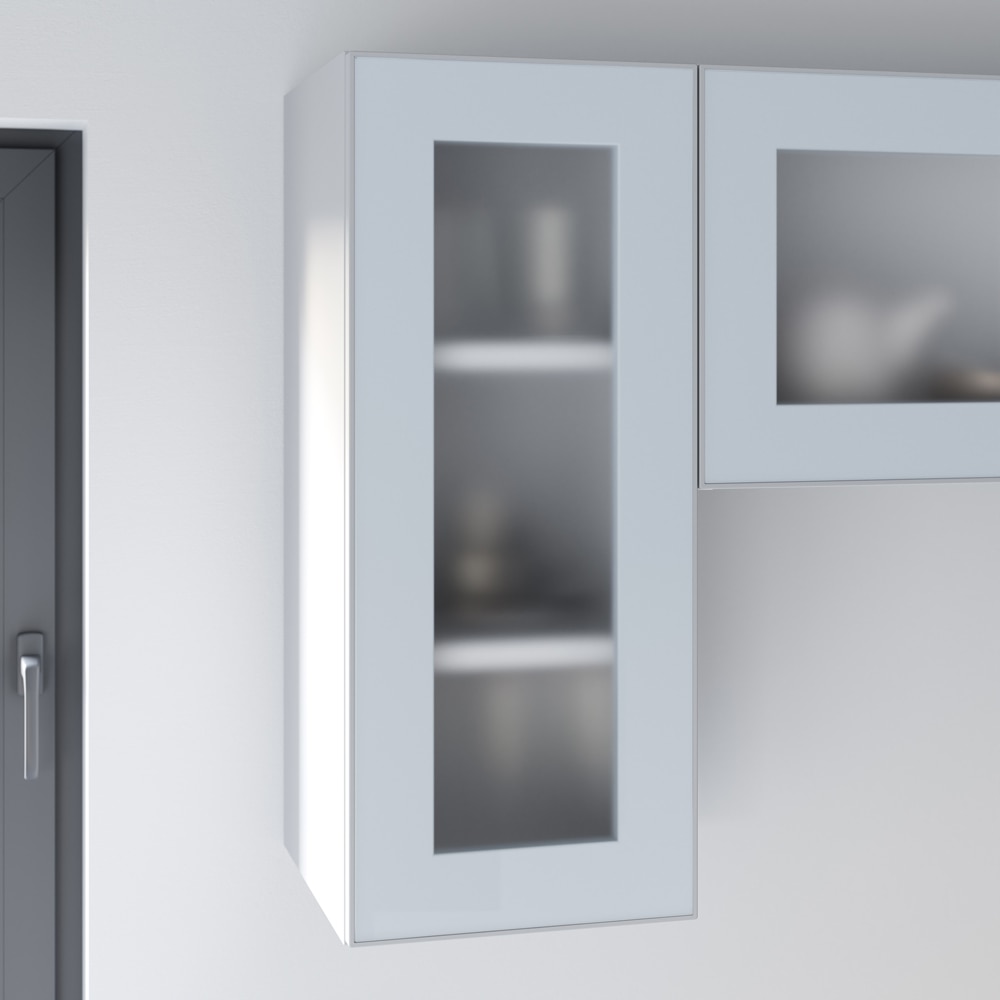 Front usa GOODHOME Winterana, sticla si MDF, 29.7 x 71.5 x 2 cm, alb