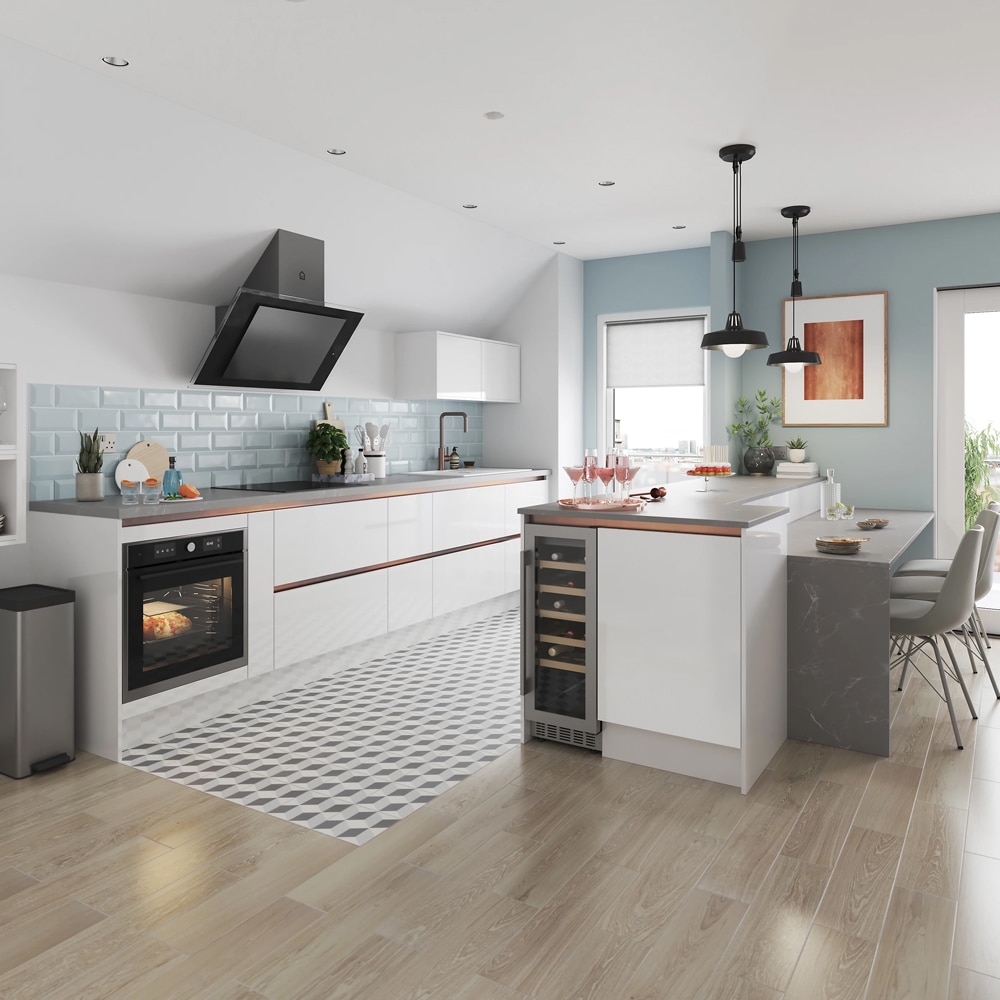 Front usa GOODHOME Stevia, MDF, 49.7 x 35.6 x 1.8 cm, alb