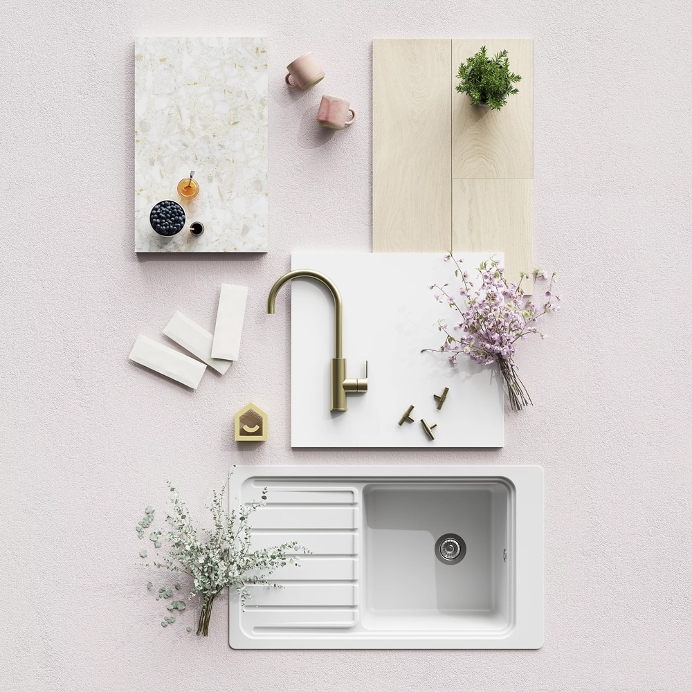 Front usa GOODHOME Stevia, MDF, 49.7 x 35.6 x 1.8 cm, alb