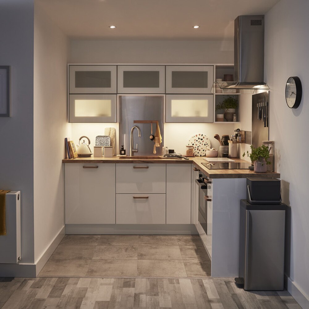 Front usa 3 sertare GOODHOME Stevia, MDF, 59.7 x 71.5 x 1.8 cm, alb