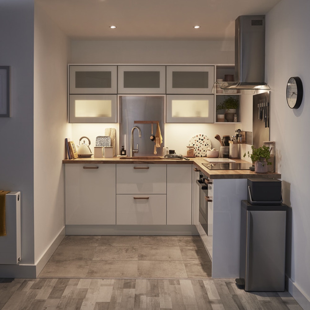 Front usa 4 sertare GOODHOME Stevia, MDF, 39.7 x 71.5 x 1.8 cm, alb