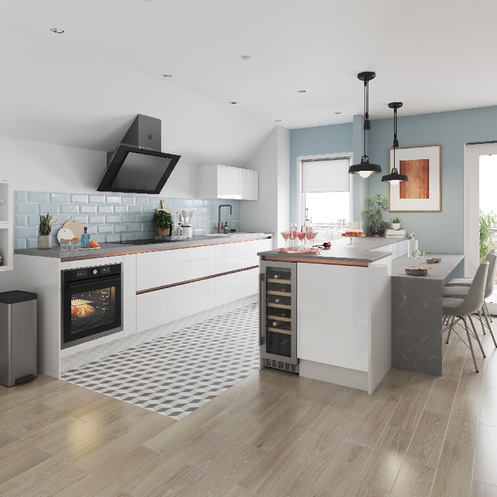 Front usa, sertar GOODHOME Stevia, MDF, 49.7 x 71.5 x 1.8 cm, alb