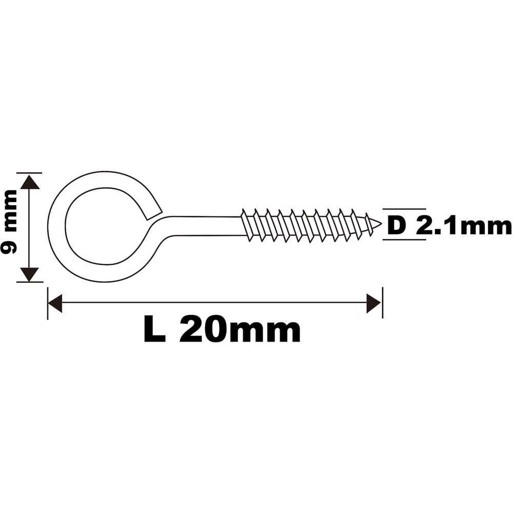 Carlig filetat tip O Diall, otel placat cu zinc, 20 x 11 mm, 10 bucati