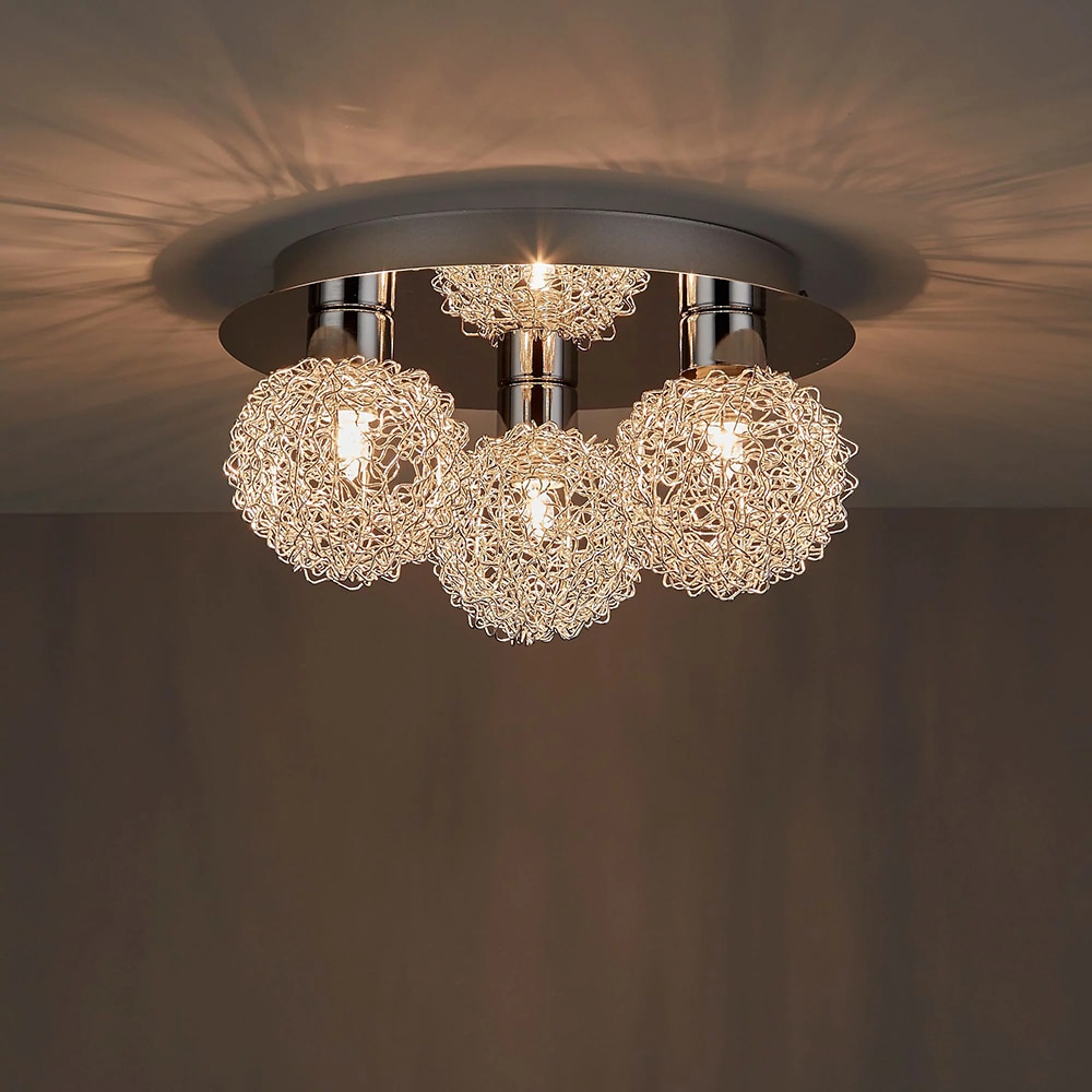 Plafoniera 3 spoturi LED COLOURS Phaidros, 3 x G9, 25W, IP20, crom