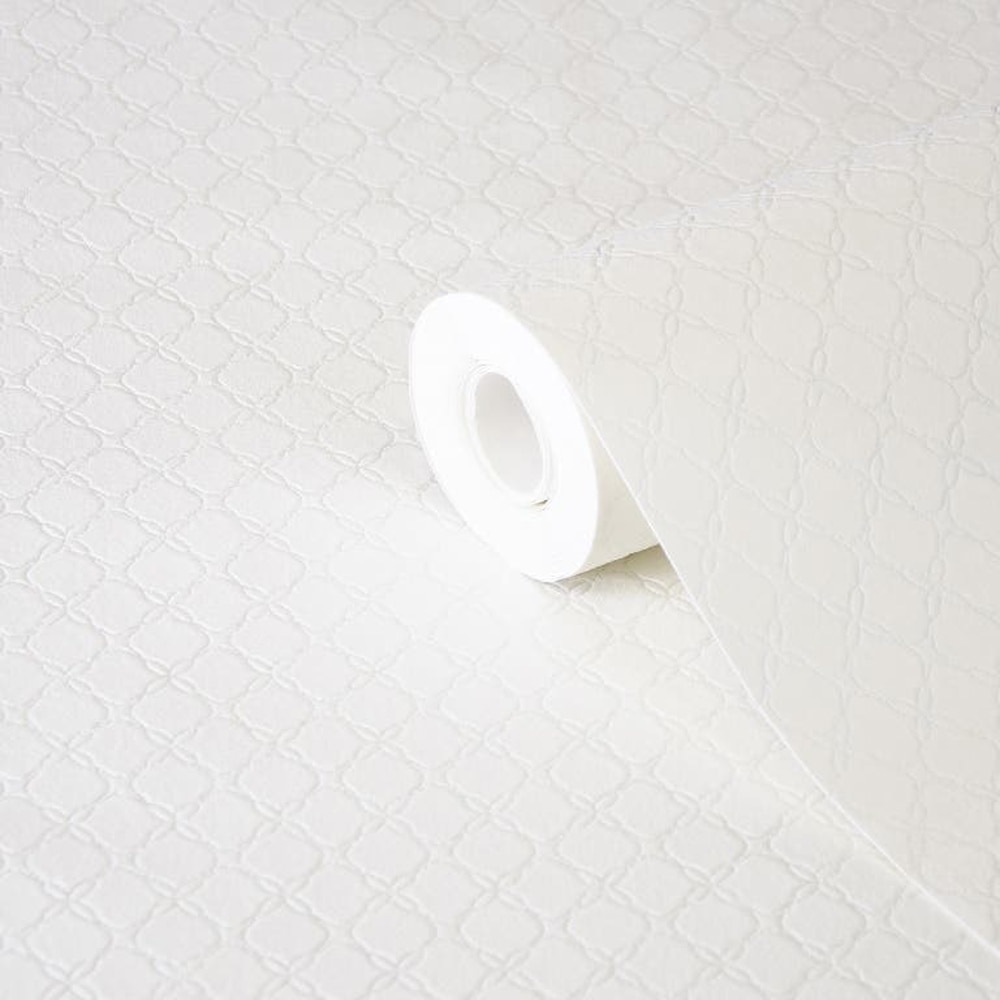 Tapet GOODHOME Tolpis, vinil, 0.53 x 10 m, alb