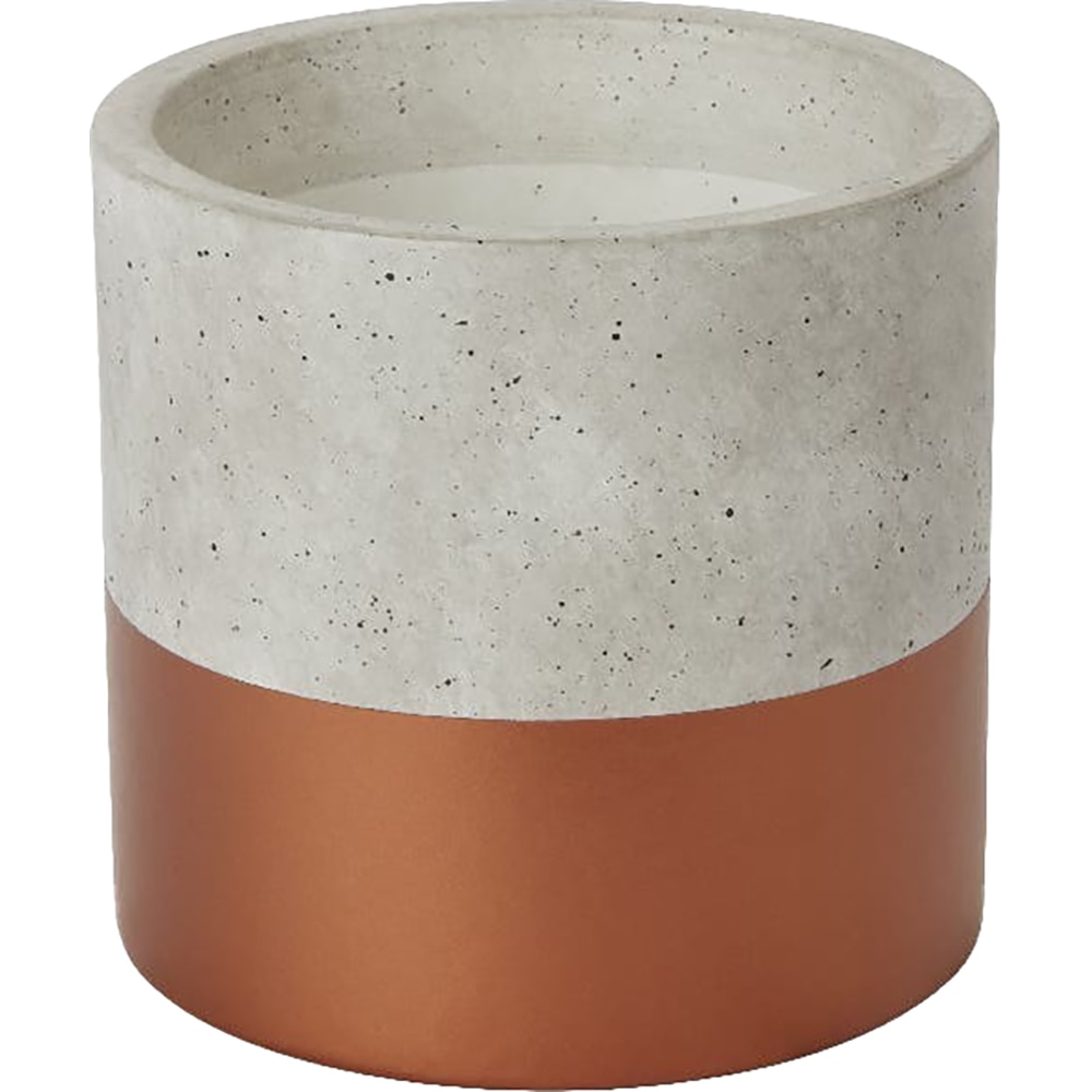Ghiveci rotund GOODHOME, beton si cupru 14 cm, gri/maro