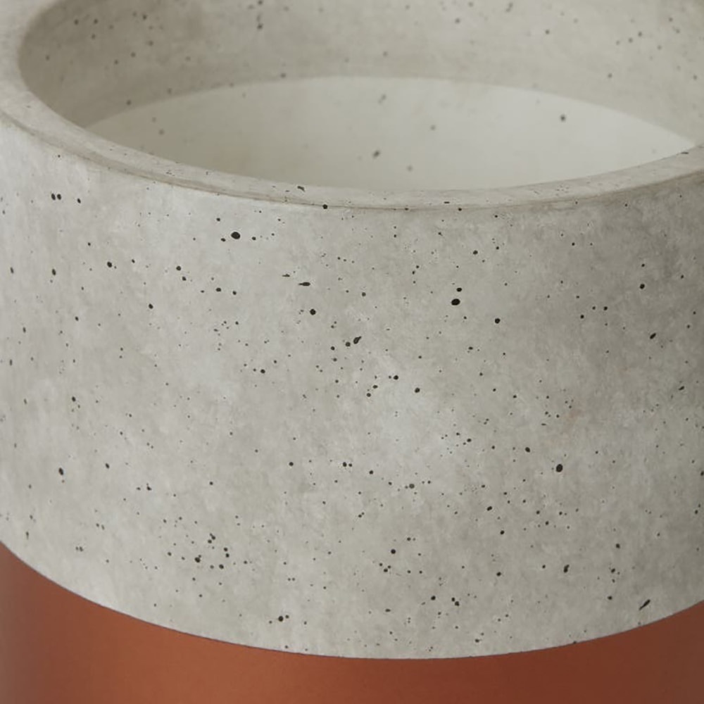 Ghiveci rotund GOODHOME, beton si cupru 14 cm, gri/maro
