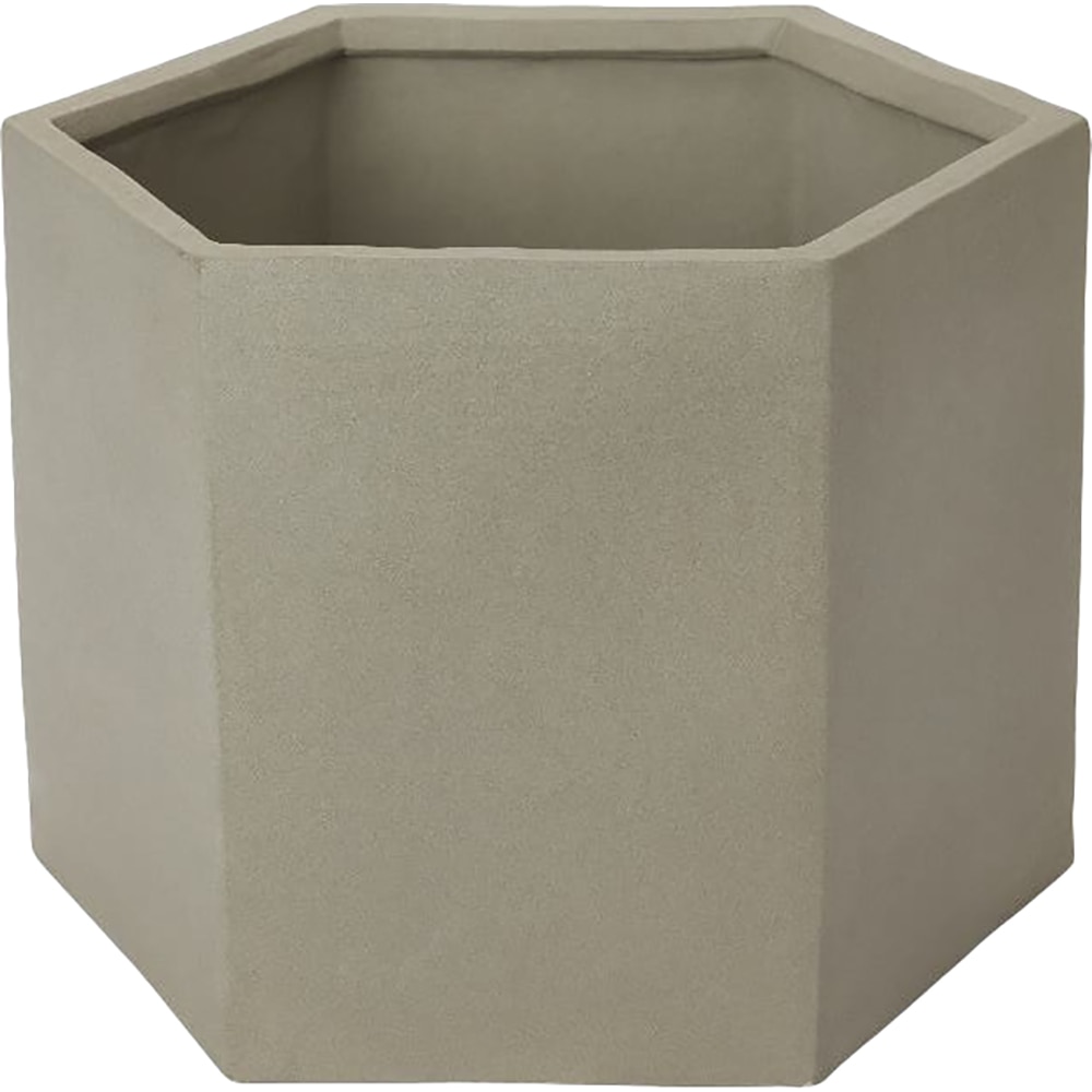 Ghiveci hexagonal GOODHOME, argila, 33.3 cm, gri