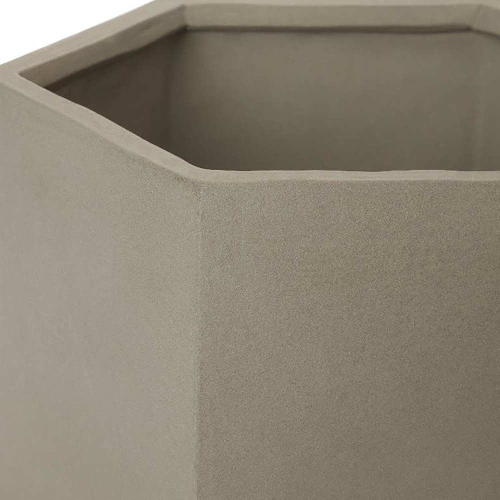 Ghiveci hexagonal GOODHOME, argila, 33.3 cm, gri